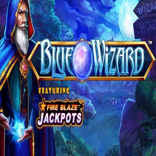 Blue Wizard Fire Blaze Jackpots slot icon by Rarestone Gaming, available at Spinit Casino