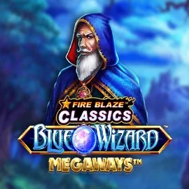 Enjoy Fire Blaze Blue Wizard Megaways by Rarestone Gaming – logo hosted on spinnits.com